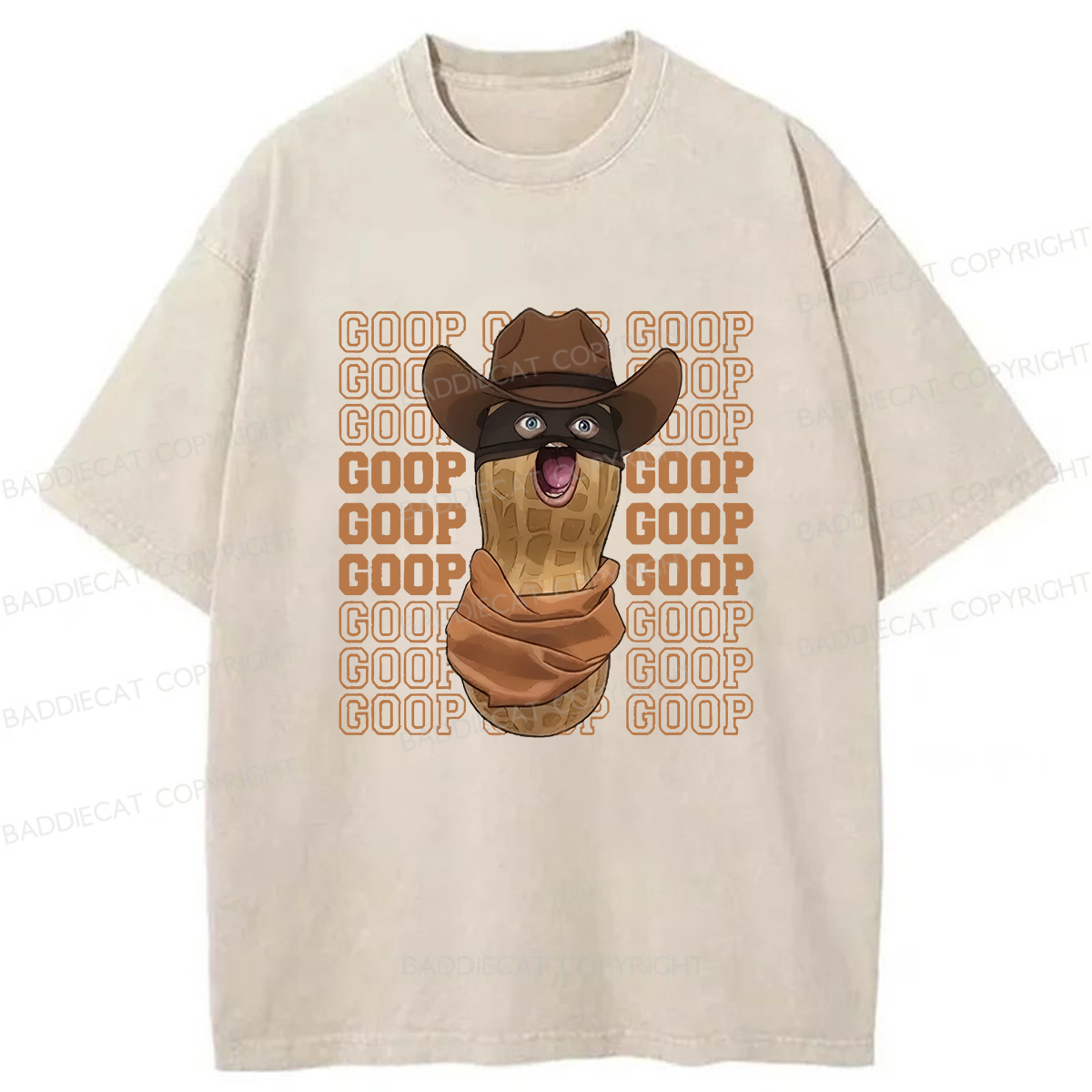 Baddiecat The Burnt Peanut GOOP Meme Washed T-shirt