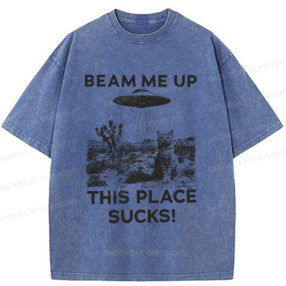 Baddiecat Cats That Escaped From Earth Washed T-shirt