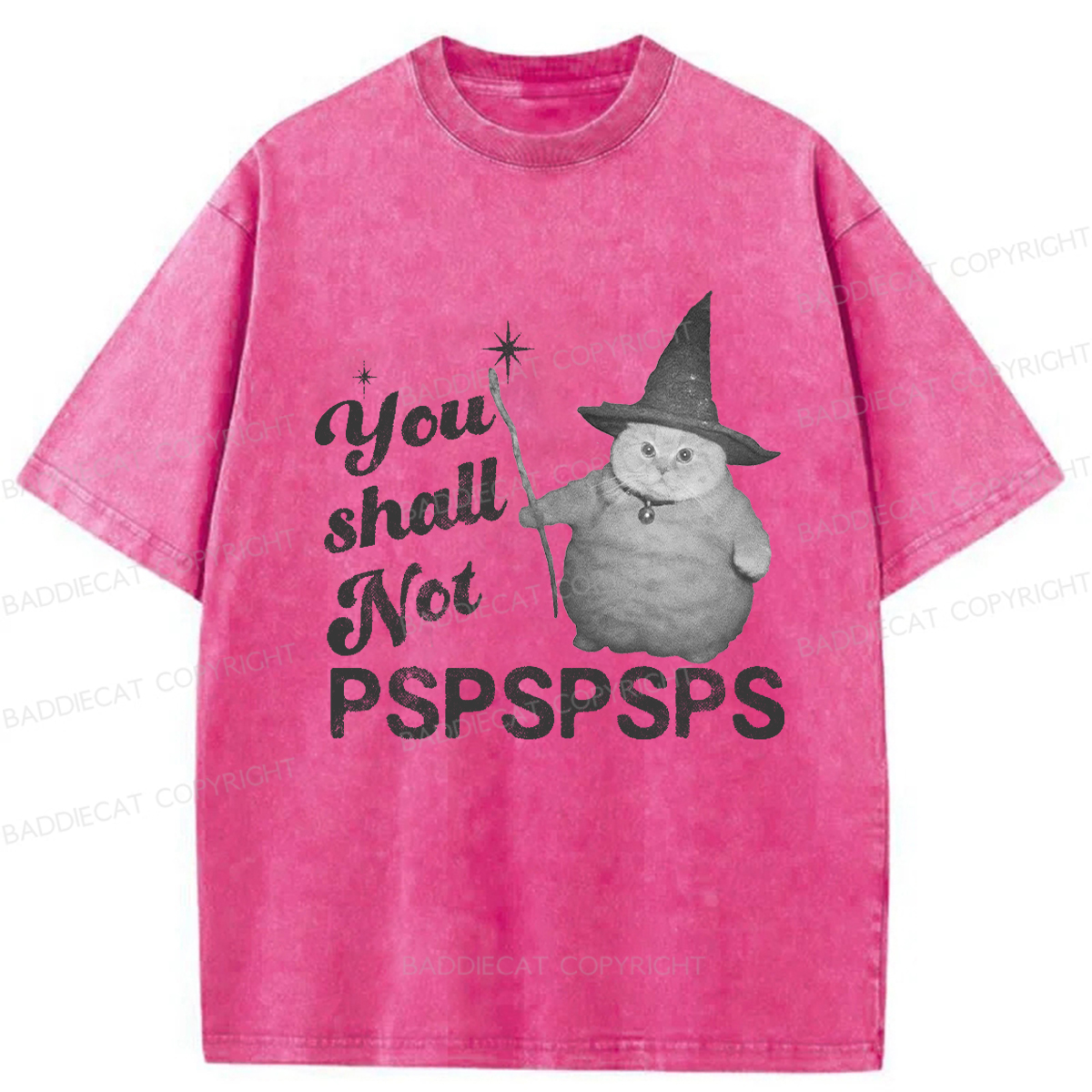 Baddiecat Magical Cat Washed T-shirt