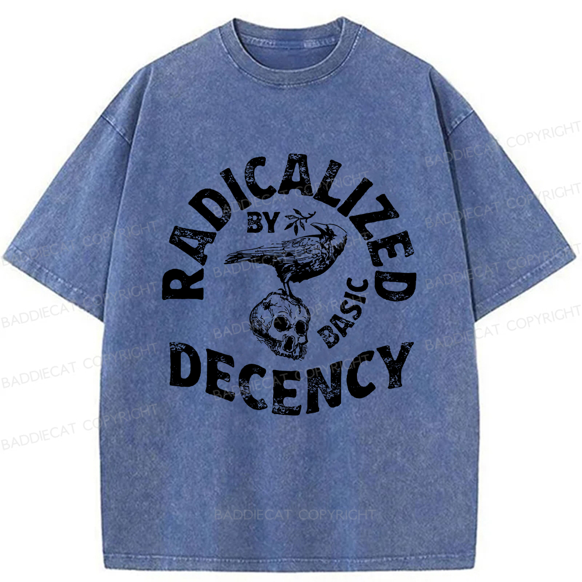 Baddiecat Olive Branch Raven Washed T-shirt