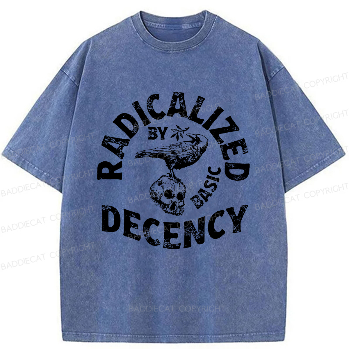 Baddiecat Olive Branch Raven Washed T-shirt