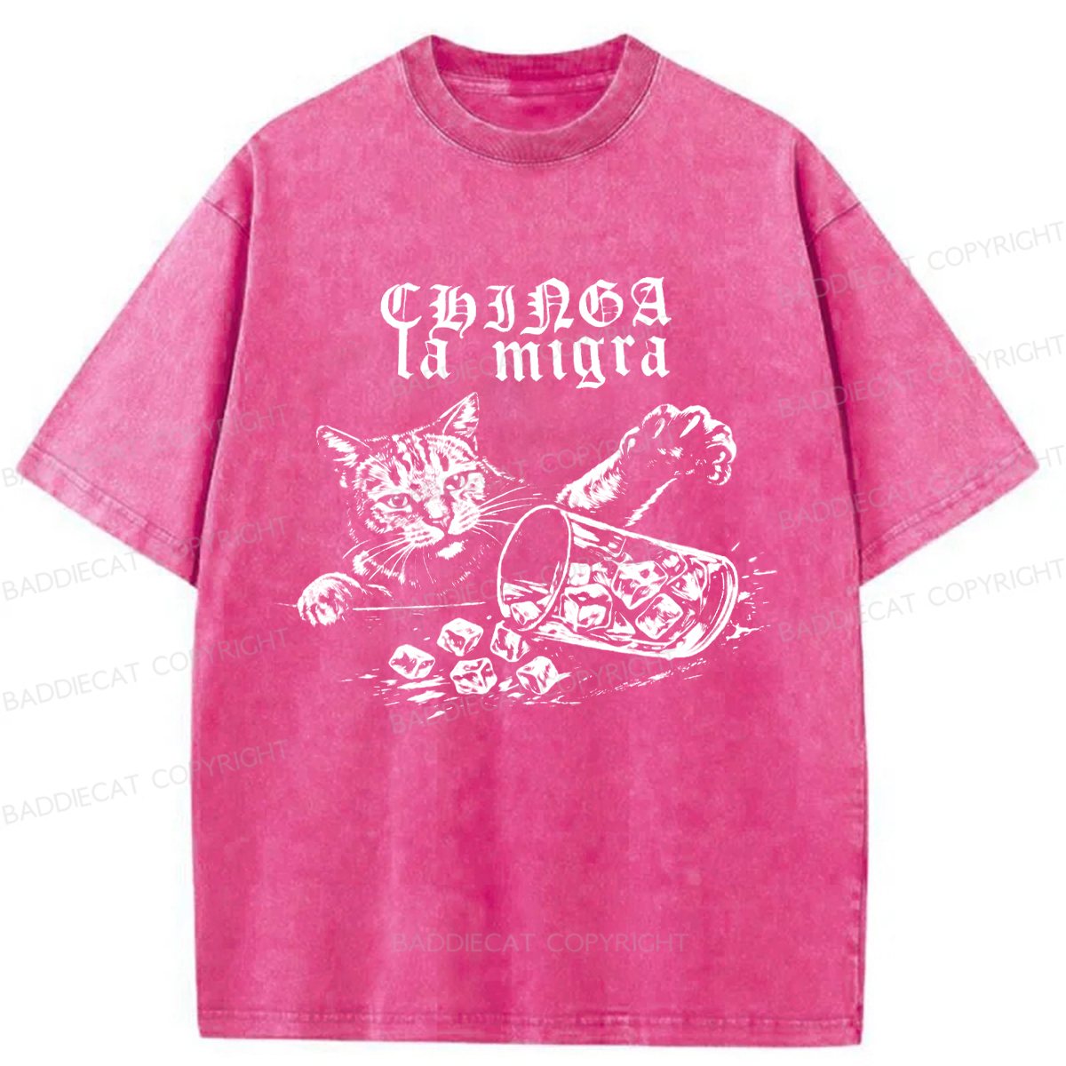 Baddiecat No Ice Cubes Washed T-shirt