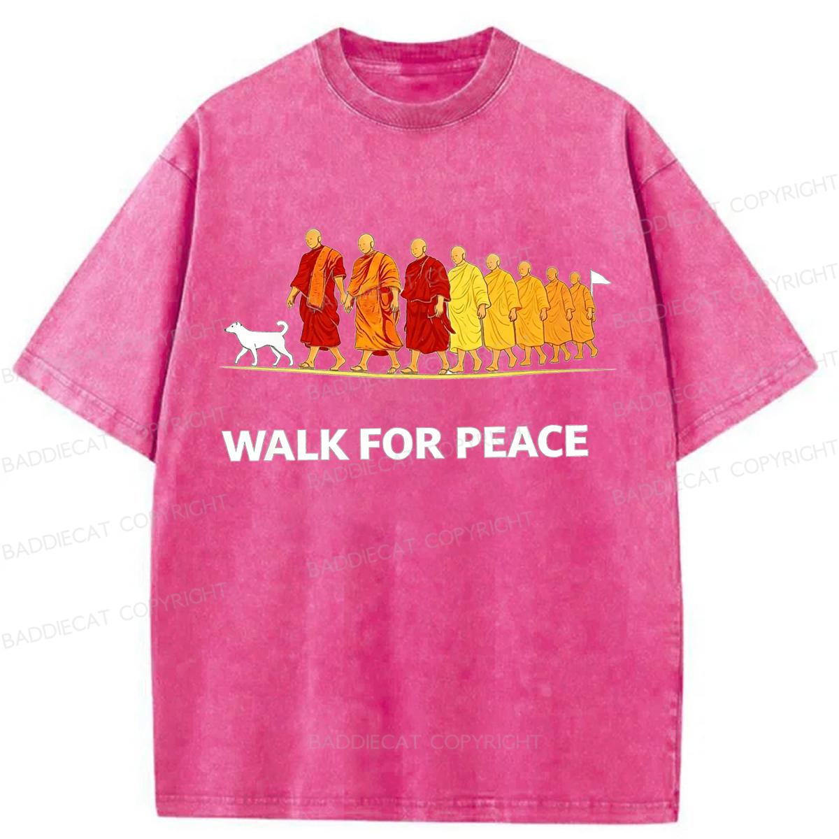 Baddiecat Walk For Peace Washed T-shirt