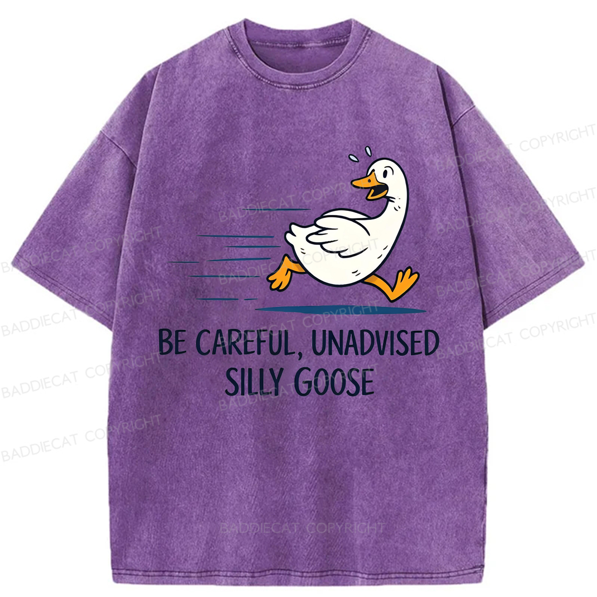 Baddiecat Be Careful Unadvised Silly Goose Washed T-shirt