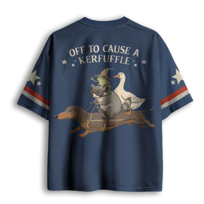 Baddiecat Funny Dachshund-Frog Off To Cause A Kerfuffle Mesh Jersey