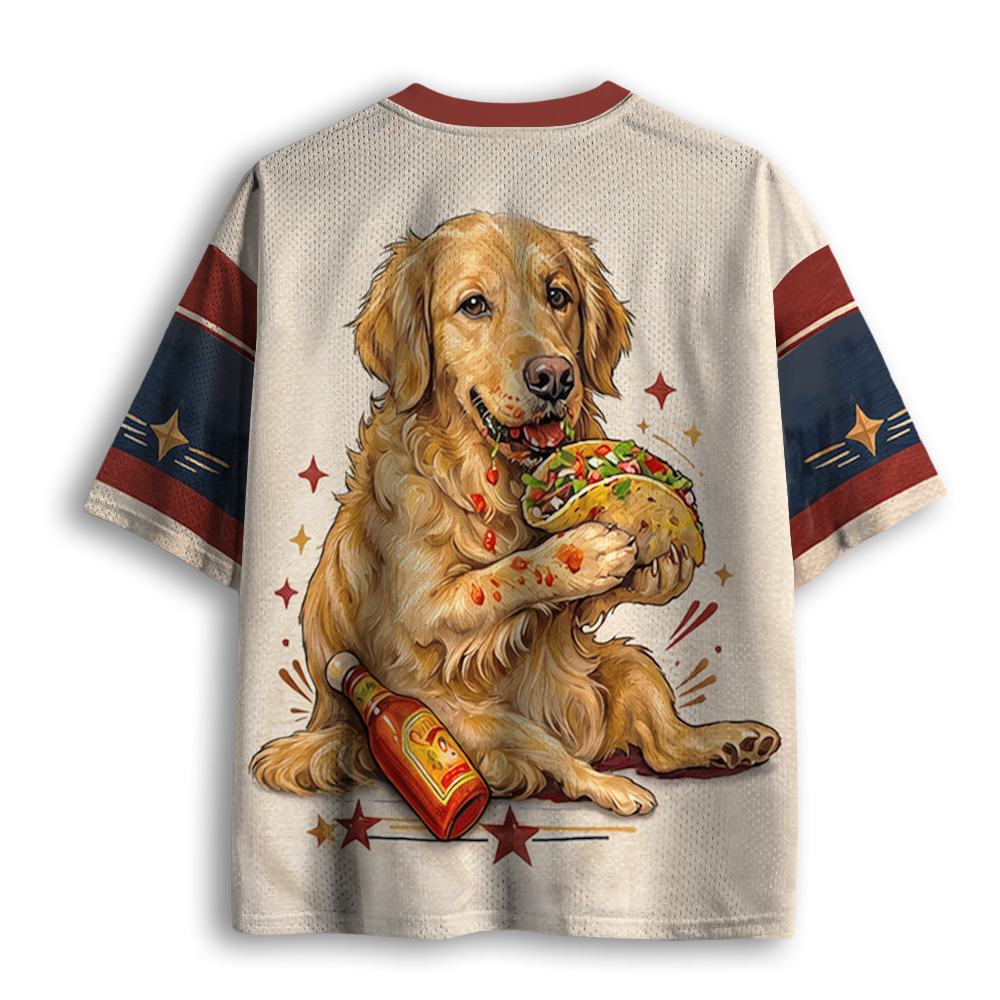 Baddiecat Golden Retriever Dog Chill With Tacot Mesh Jersey