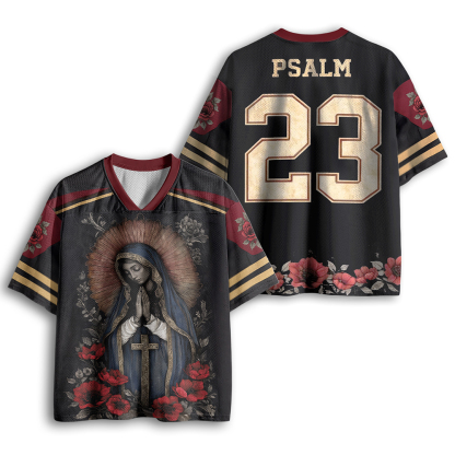 Baddiecat Virgin Mary Graphic Mesh Jersey