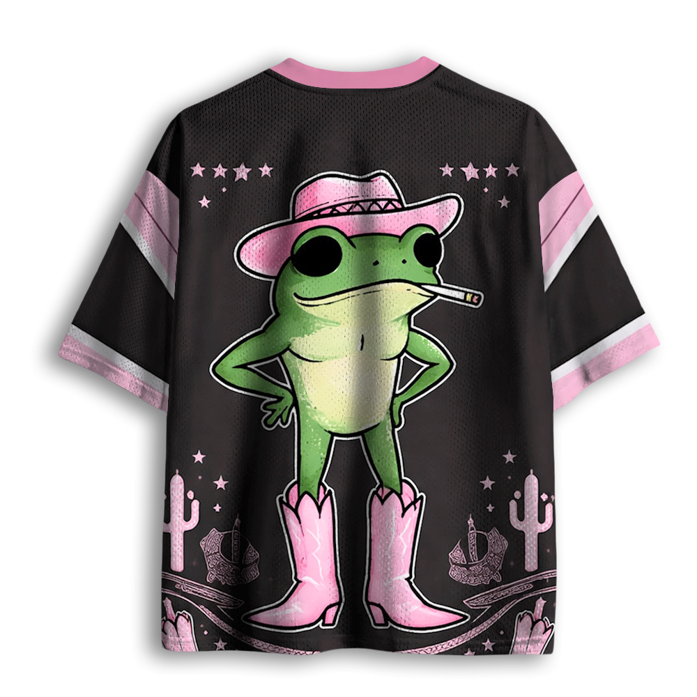 Baddiecat Western Frog In Pink Mesh Jersey