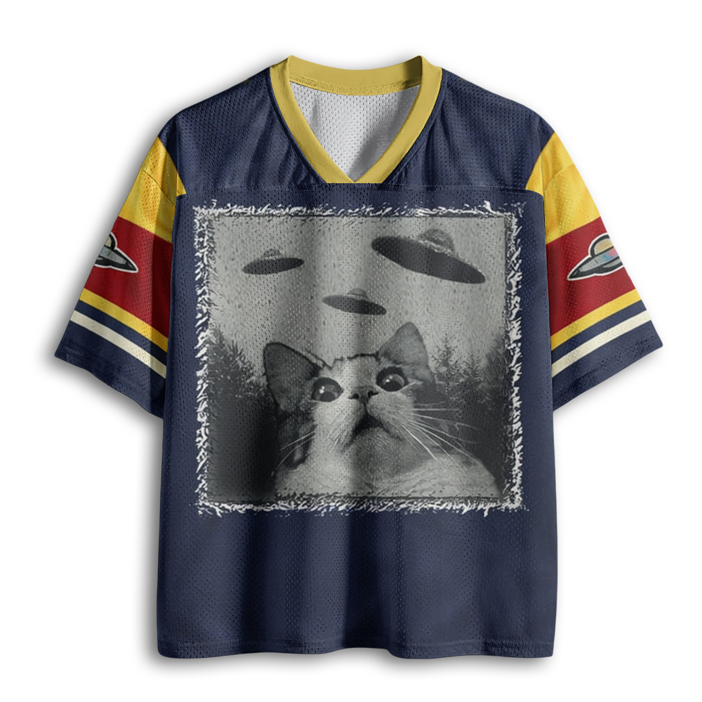 Baddiecat Funny UFO Cat Mesh Jersey