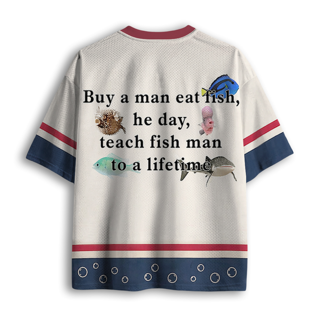 Baddiecat Teach Fish Man To A Lifetime Mesh Jersey