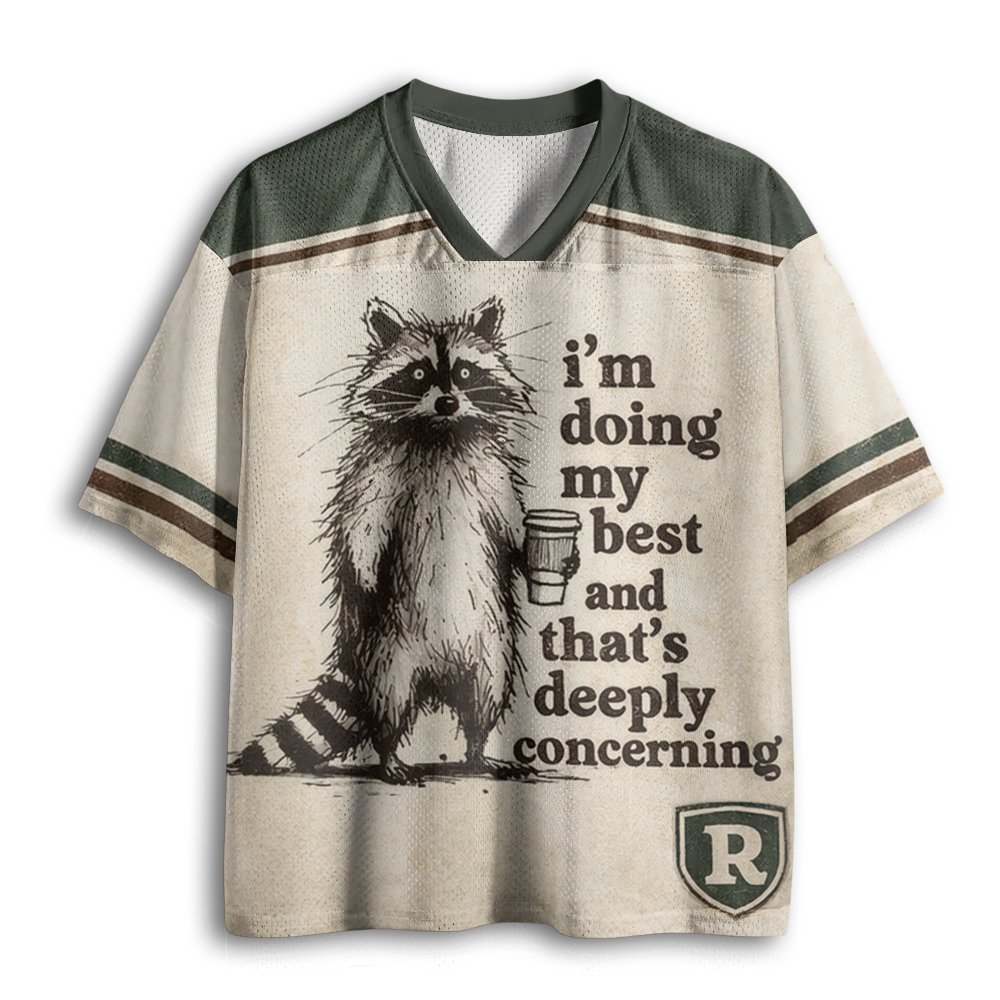 Baddiecat I’m Doing My Best Raccoon Mesh Jersey