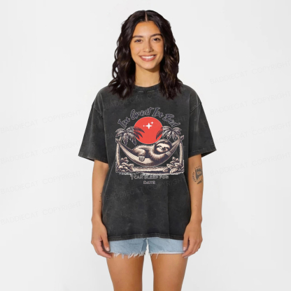 Baddiecat Funny Sloth I'm Great In Bed Washed T-shirt