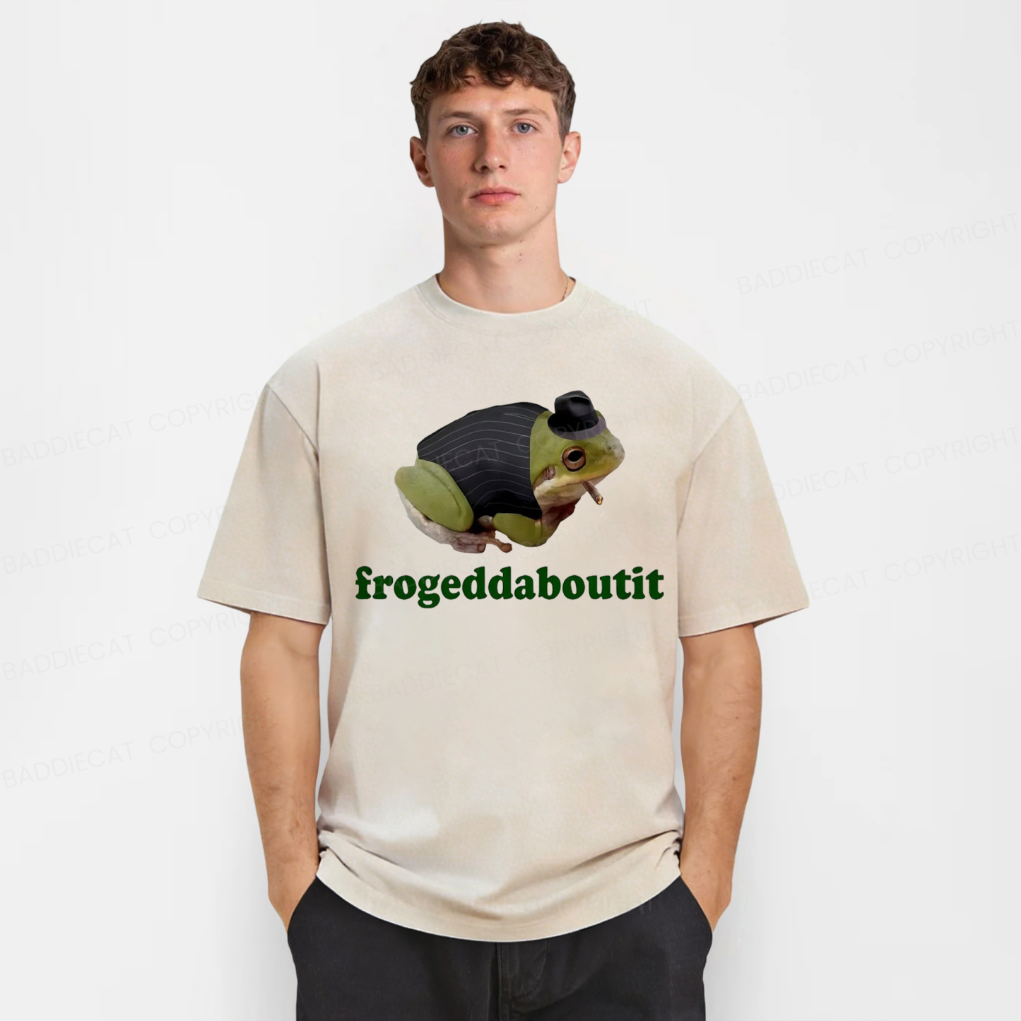 Baddiecat Frogeddaboutit Frog Washed T-shirt