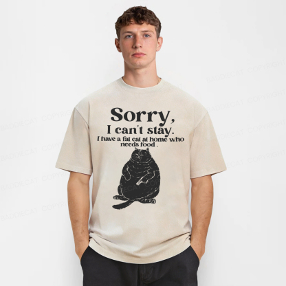 Baddiecat Sorry I Can't Stay Washed T-shirt