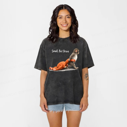 Baddiecat Brave Monkey Punch Washed T-shirt