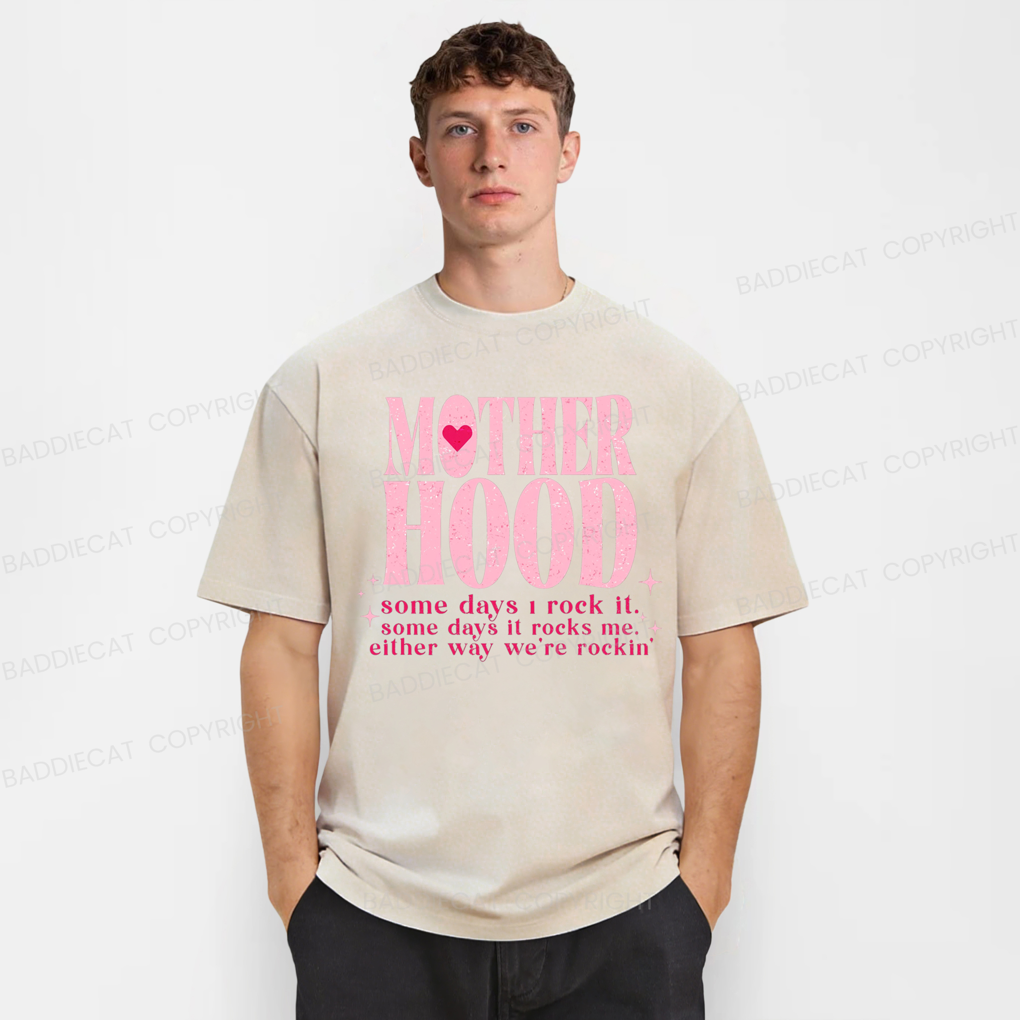 Baddiecat Mother Hood Rockin Washed T-shirt