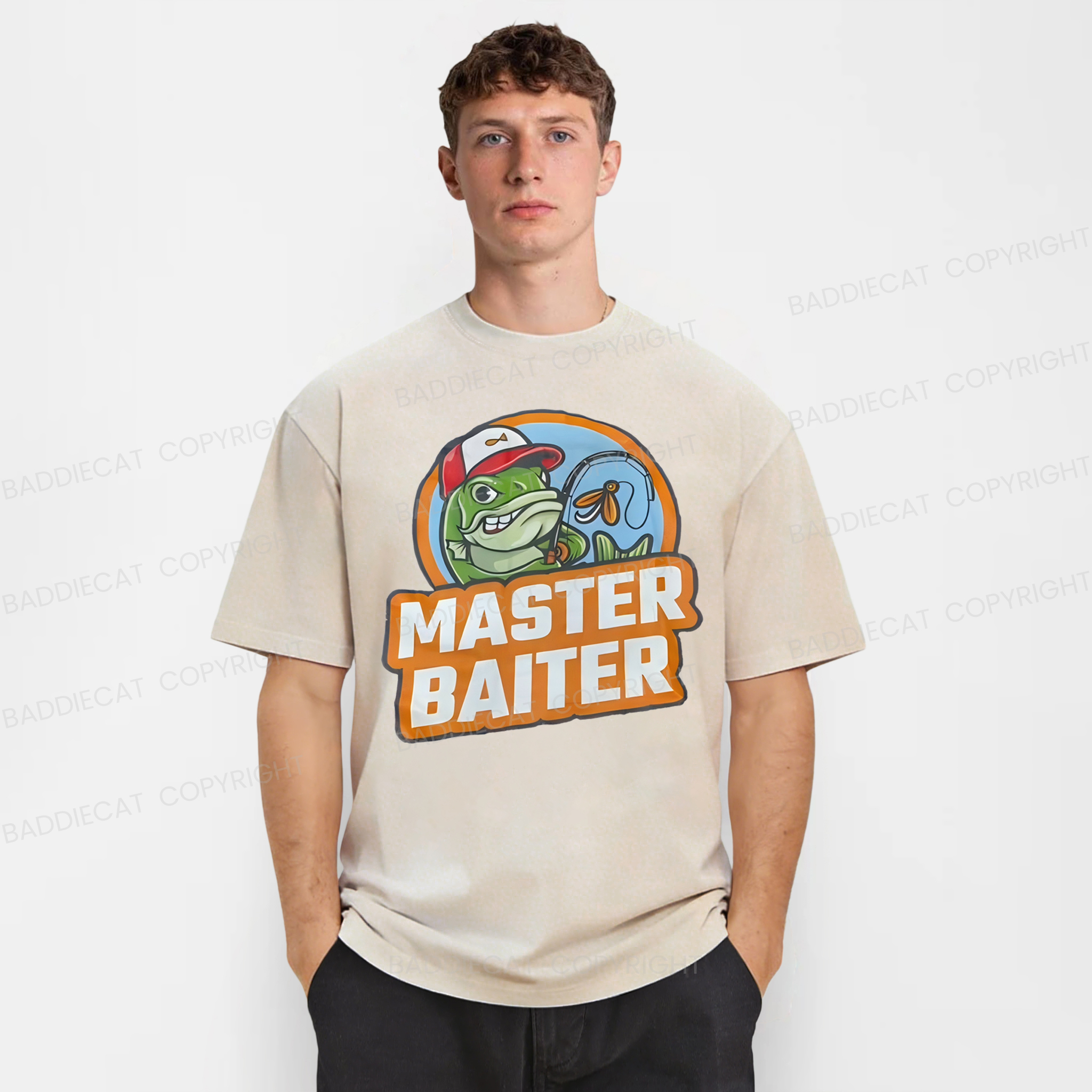 Baddiecat Funny Master Baiter Washed T-shirt