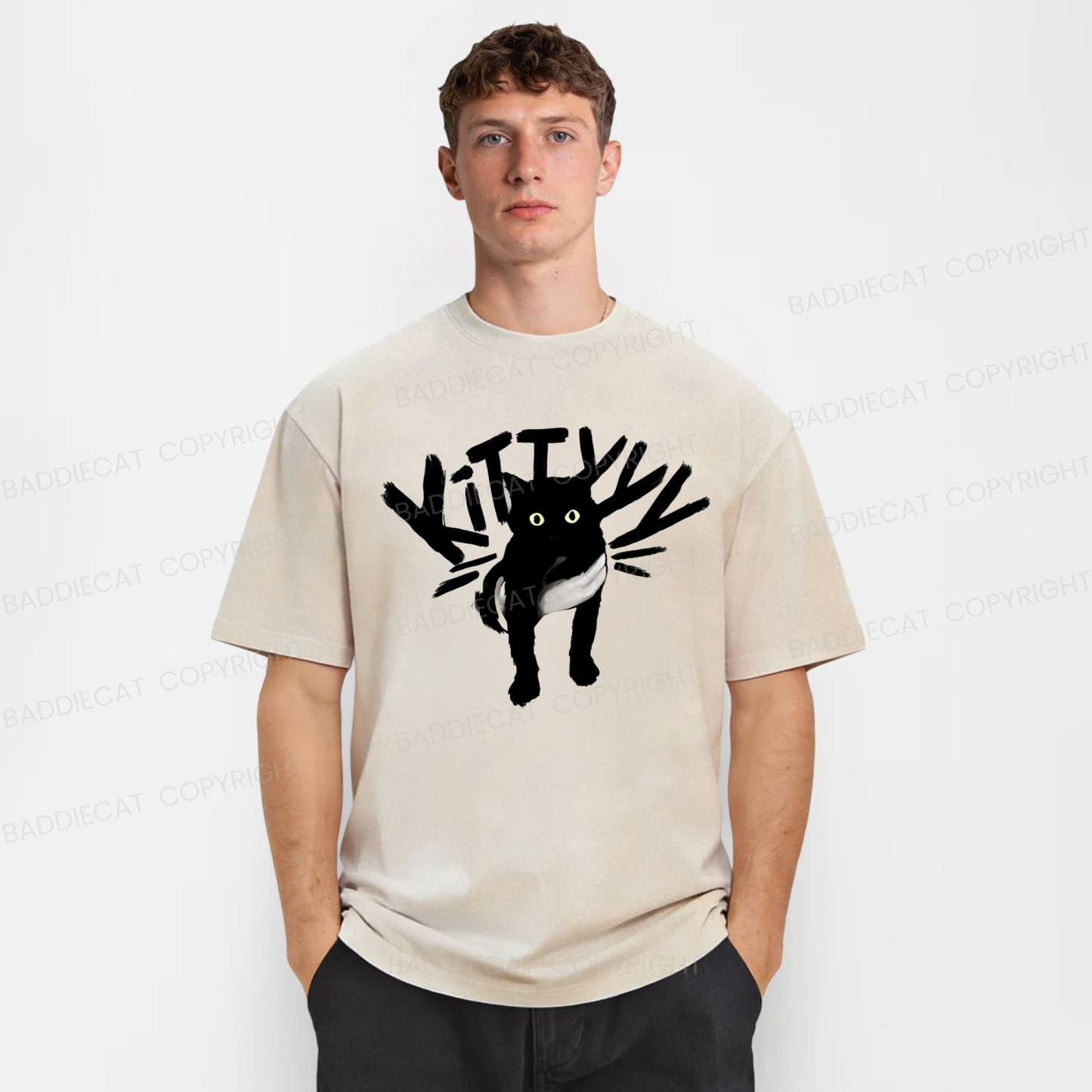 Baddiecat Kitty Washed T-shirt