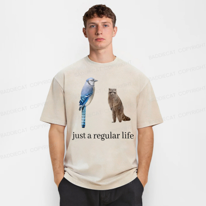 Baddiecat Just A Regular Life Washed T-shirt