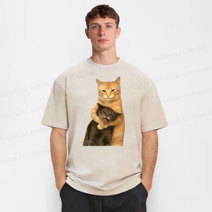 Baddiecat Funny Cat Brothers Washed T-shirt