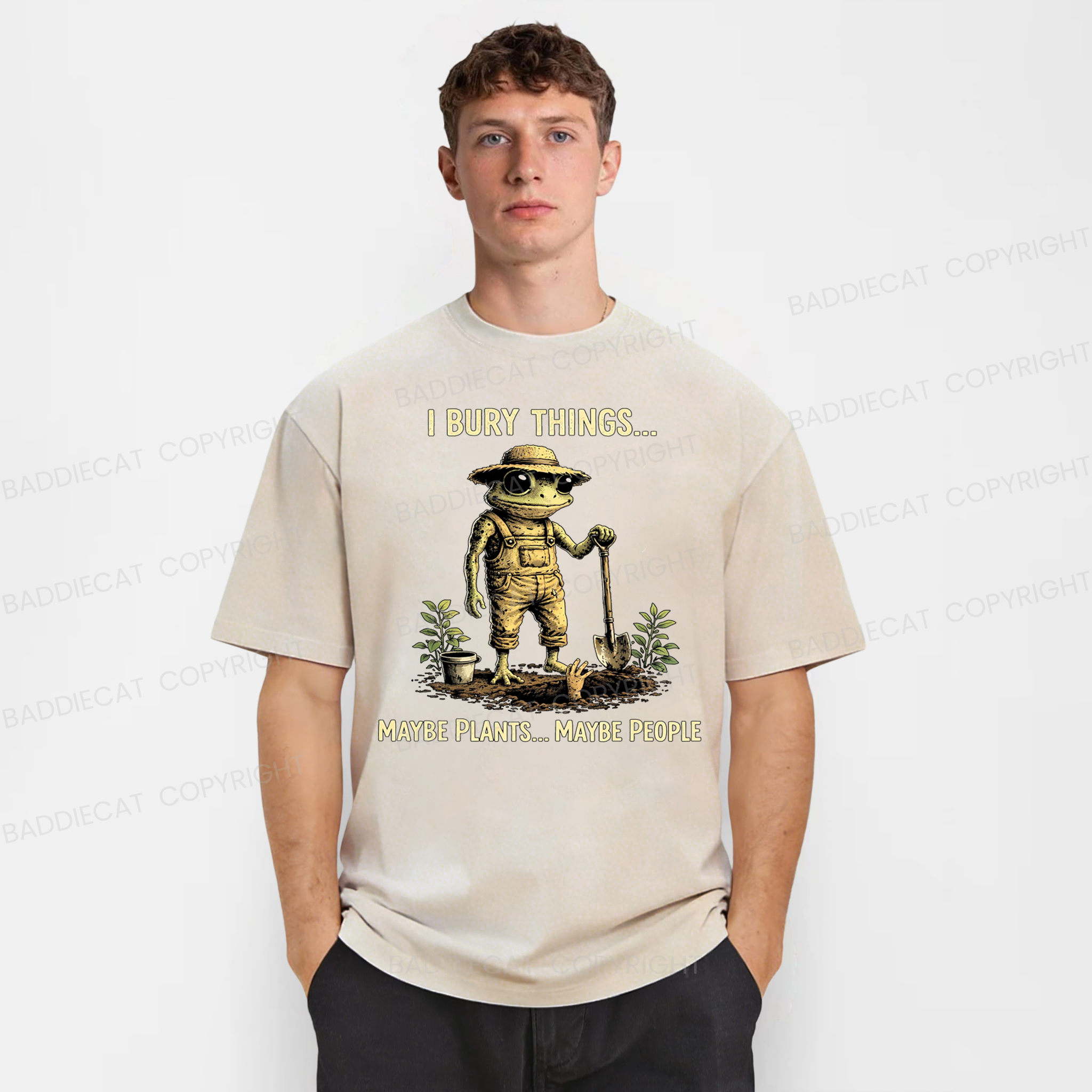 Baddiecat I Bury Things Maybe Plants Maybe People Washed T-shirt