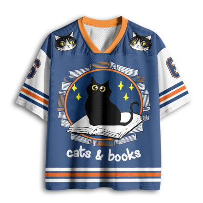 Baddiecat Cats Books Mesh Jersey