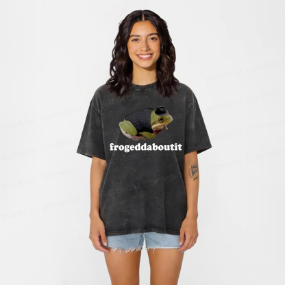 Baddiecat Frogeddaboutit Frog Washed T-shirt