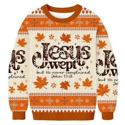 Baddiecat Jesus Wept Christmas Ugly Sweatshirt