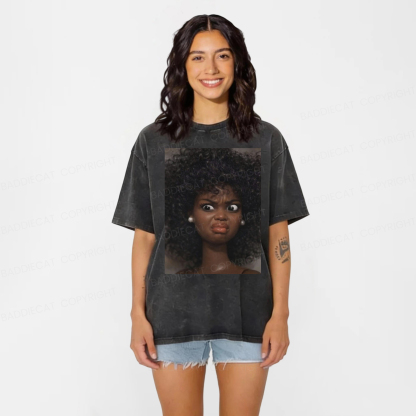 Baddiecat Disdainful Doll Washed T-shirt