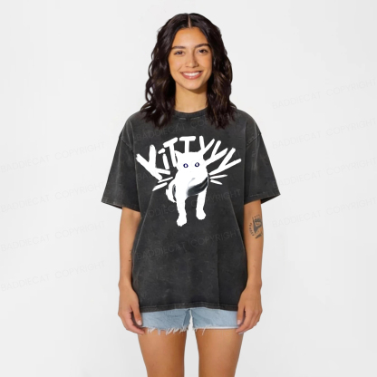 Baddiecat Kitty Washed T-shirt
