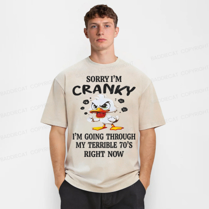 Baddiecat Sorry I'm Cranky Washed T-shirt