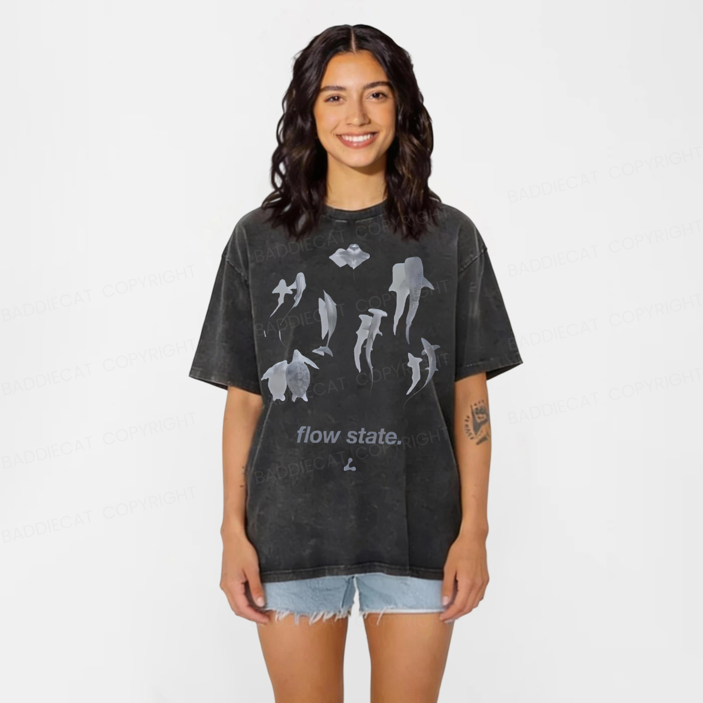 Baddiecat In My Flow State Washed T-shirt