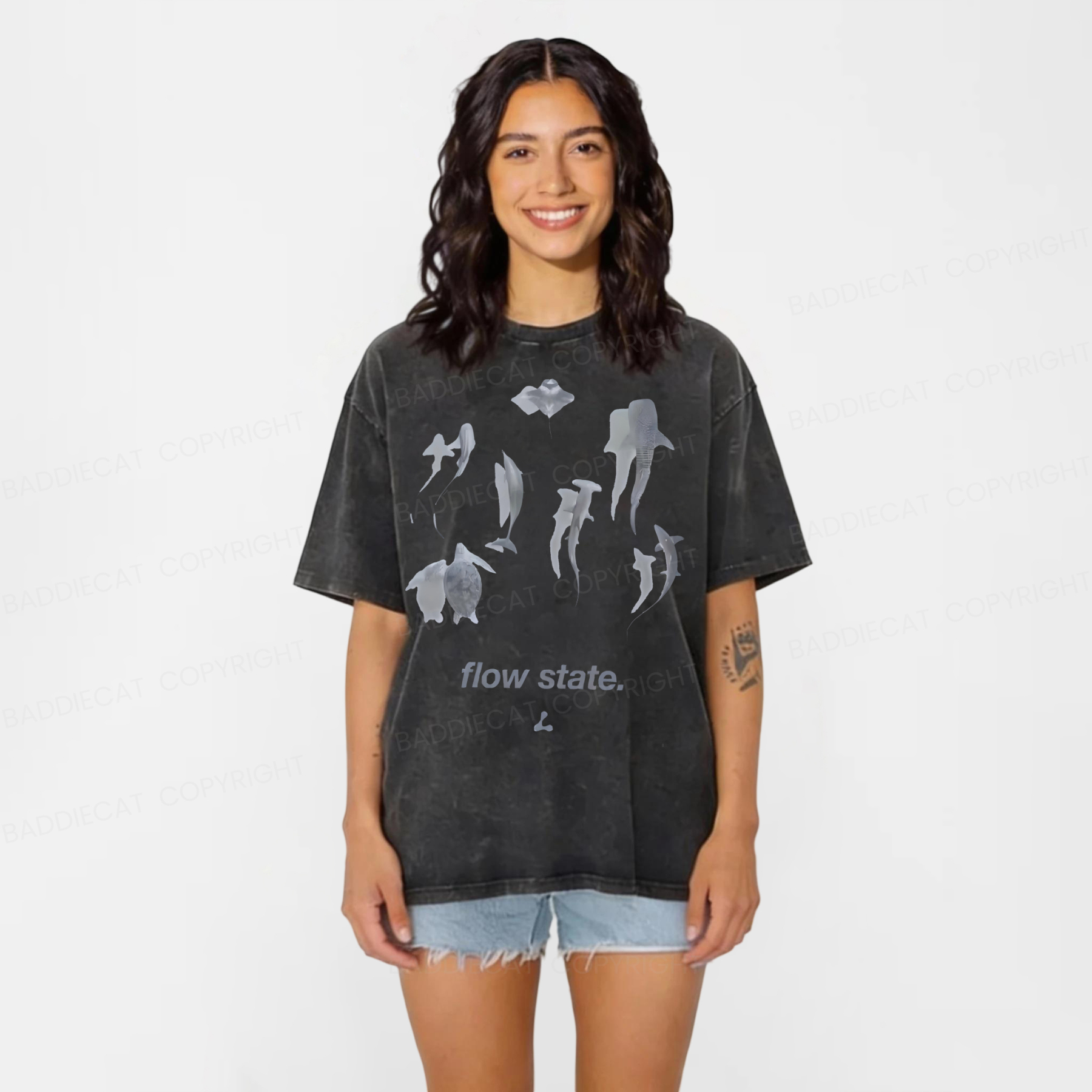 Baddiecat In My Flow State Washed T-shirt