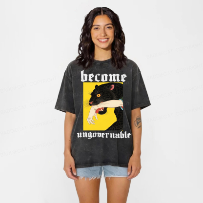 Baddiecat Become Ungovernable Washed T-shirt