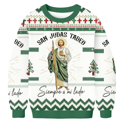 Baddiecat Saint Jude Thaddeus Is Always By My Side Ugly Sweatshirt