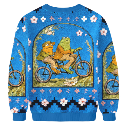 Baddiecat Frog And Toad Christmas Ugly Sweatshirt