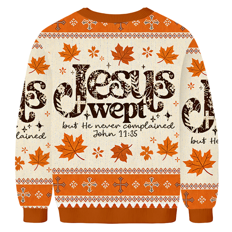 Baddiecat Jesus Wept Christmas Ugly Sweatshirt