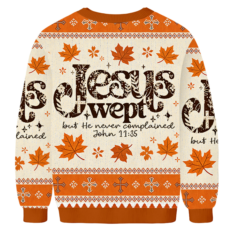 Baddiecat Jesus Wept Christmas Ugly Sweatshirt
