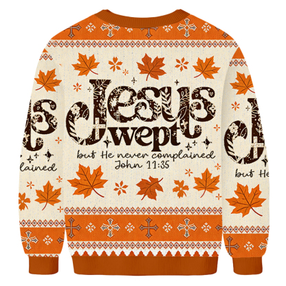 Baddiecat Jesus Wept Christmas Ugly Sweatshirt