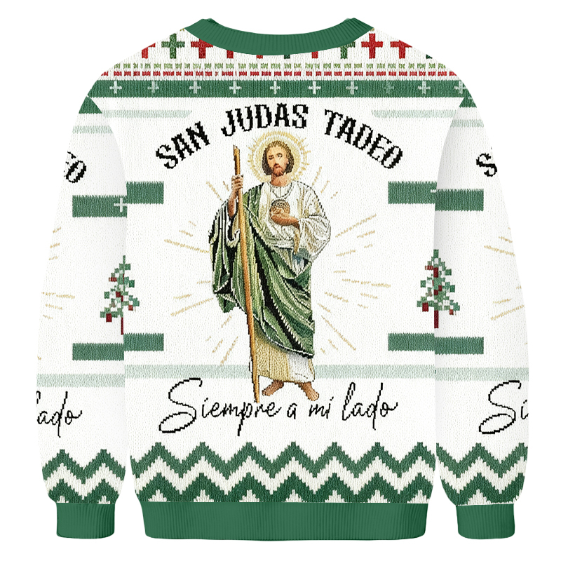 Baddiecat Saint Jude Thaddeus Is Always By My Side Ugly Sweatshirt