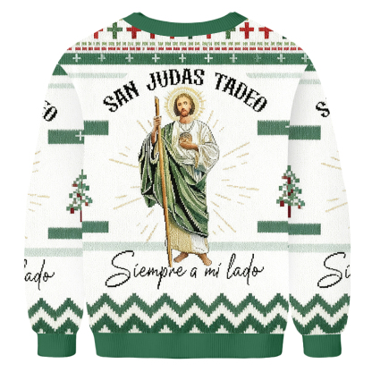 Baddiecat Saint Jude Thaddeus Is Always By My Side Ugly Sweatshirt