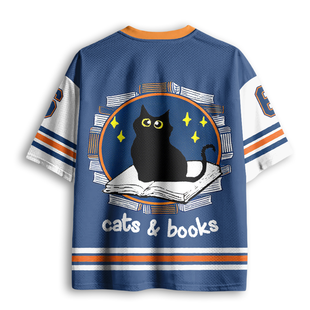 Baddiecat Cats Books Mesh Jersey