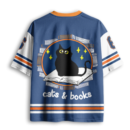 Baddiecat Cats Books Mesh Jersey