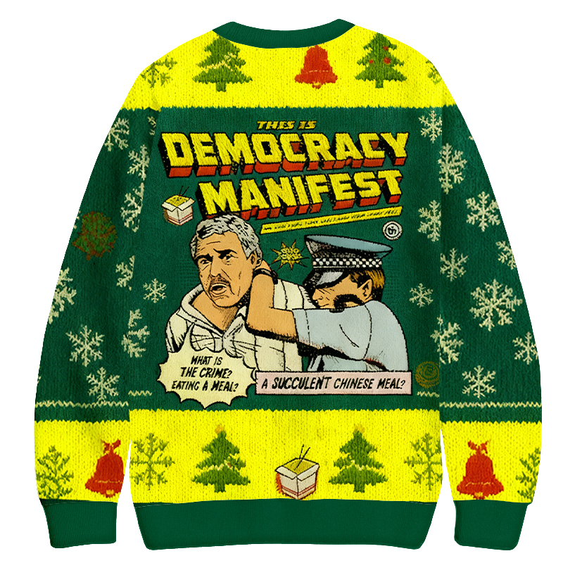 Baddiecat Democracy Manifest Christmas Ugly Sweatshirt