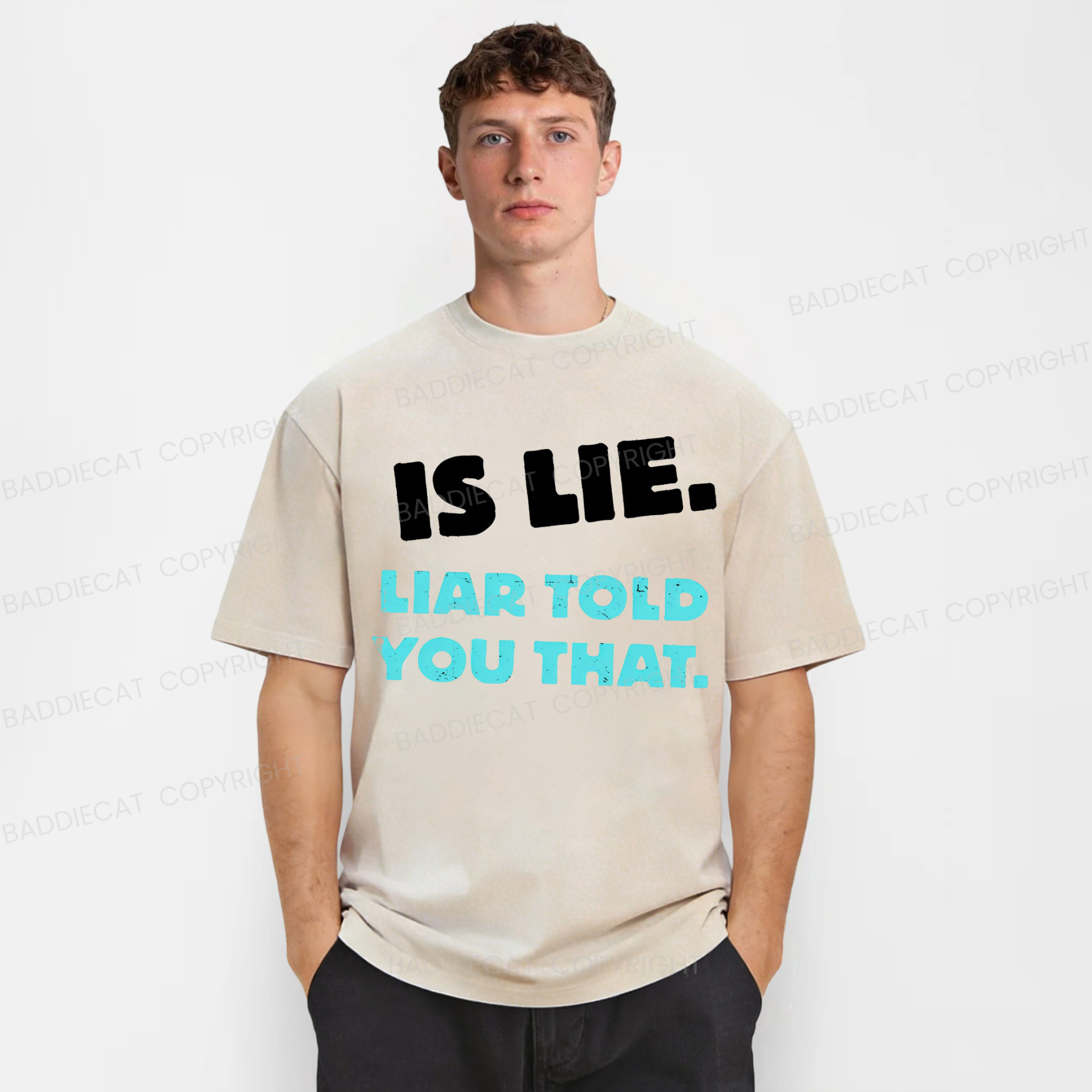 Baddiecat Is Lie Liar Told You That Washed T-shirt