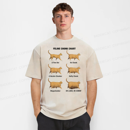 Baddiecat Chonky Cat Evolution Washed T-shirt