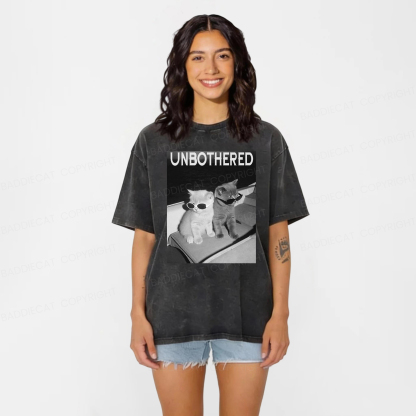 Baddiecat Unbothered Cats Washed T-shirt
