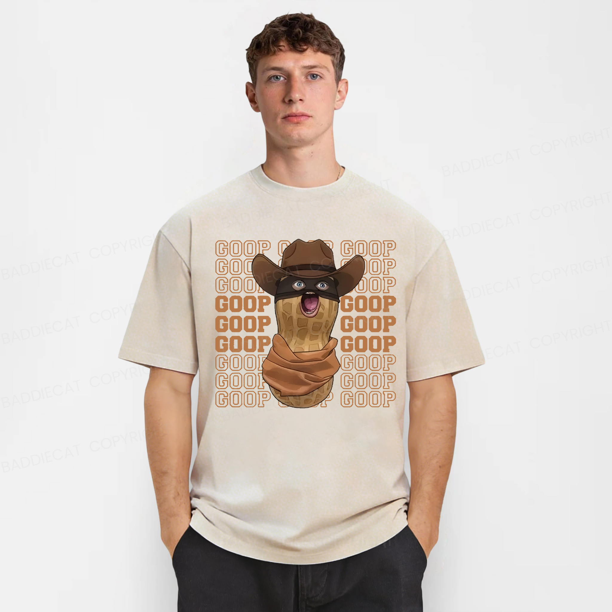Baddiecat The Burnt Peanut GOOP Meme Washed T-shirt