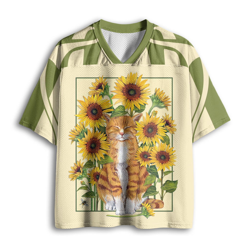 Baddiecat A Contented Orange Cat Mesh Jersey