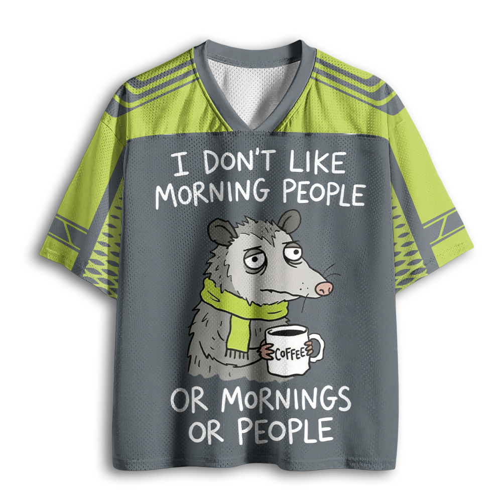 Baddiecat Opossums Hate Mornings Mesh Jersey